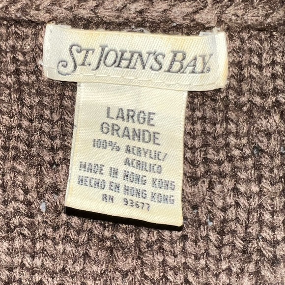 🤎 St. John’s Bay - chunky Brown cardigan sweater - size Large - Picture 3 of 7